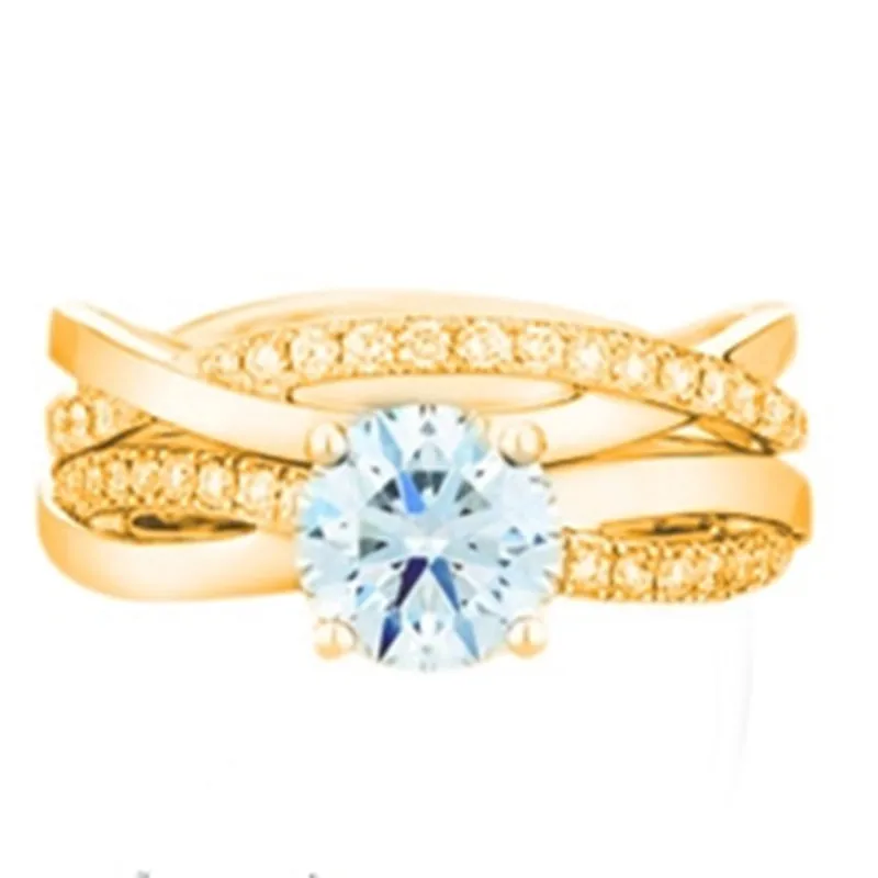 Женское кольцо из стерлингового серебра 1CT NSCD с искусственным бриллиантом набор