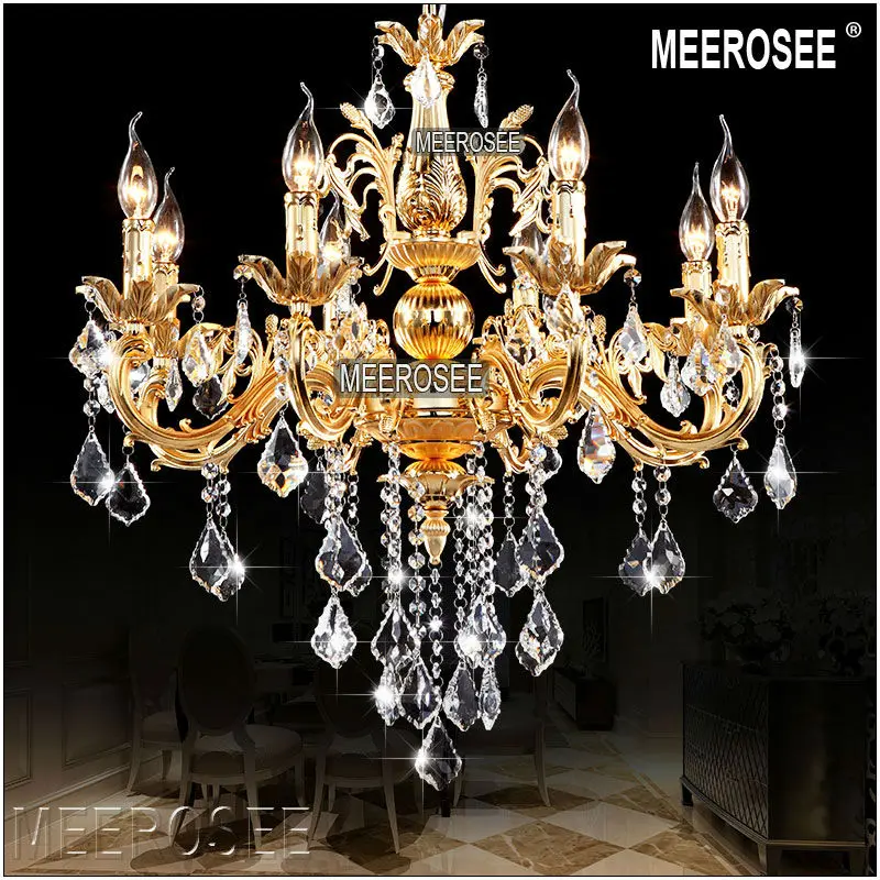 Классическая хрустальная люстра светильник в виде свечи золотой или серебряный