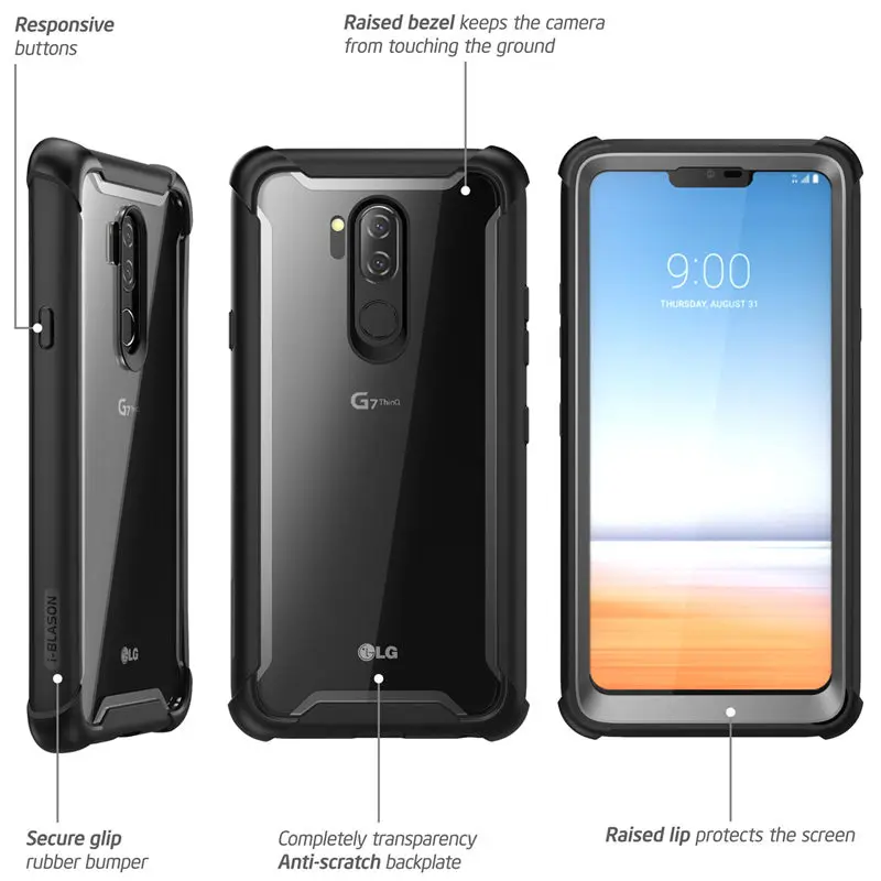 Для LG G7 чехол 6,1 дюймов i-Blason Ares полный корпус прочный прозрачный бампер крышка со встроенной защитной пленкой для LG G7 ThinQ