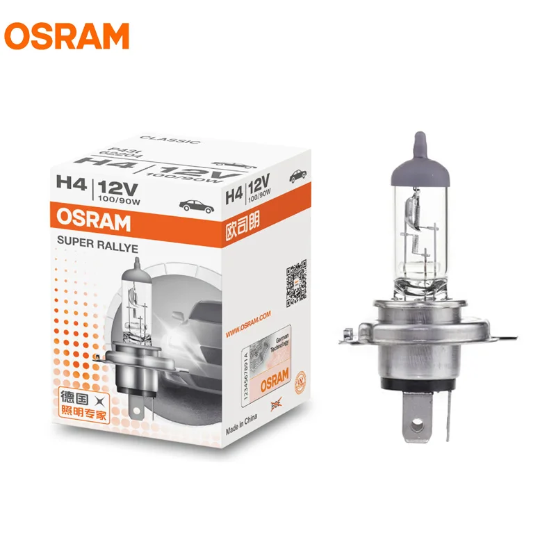 OSRAM H4 12V 100/90W 62204 P43t супер RALLYE автомобильная лампа Автомобильная галогенная фара