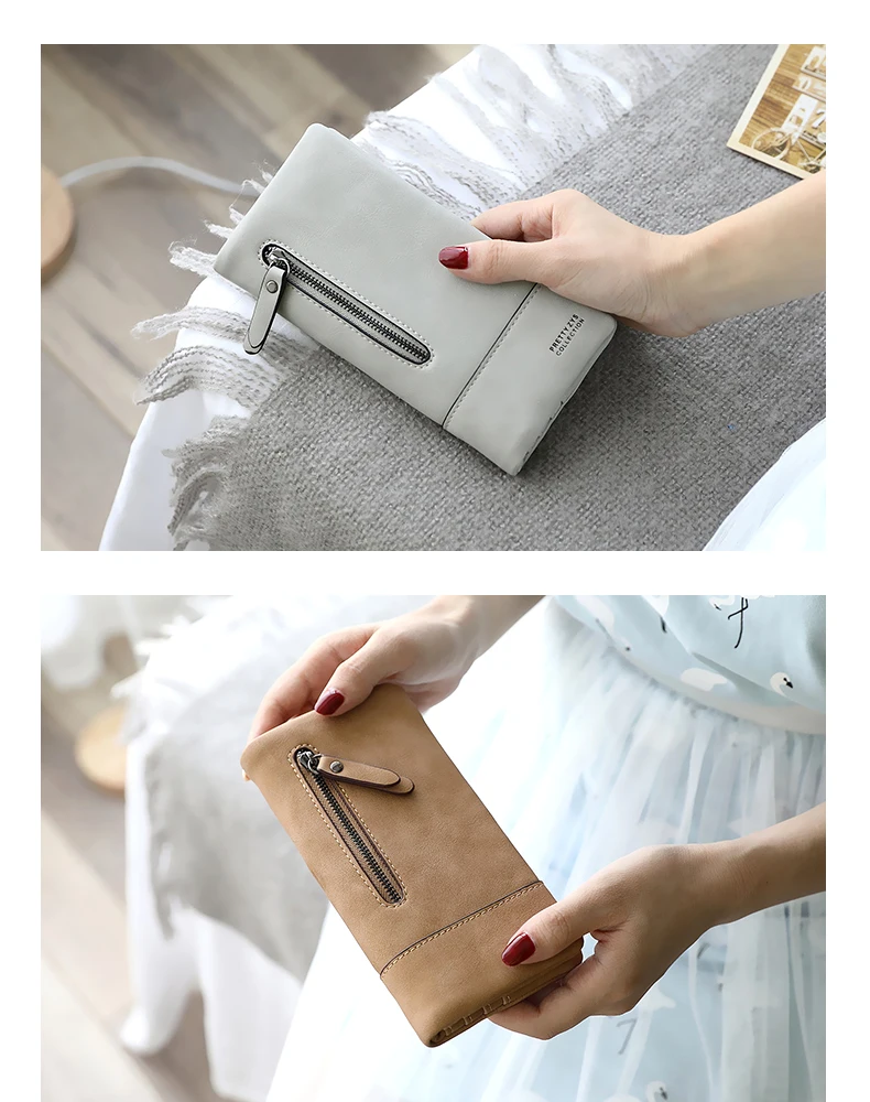 Prettyzys женский кошелек из искусственной кожи длинный маленький кошелек короткий на молнии Держатель для карт сумка для денег мягкий держатель для карт Дамская мода
