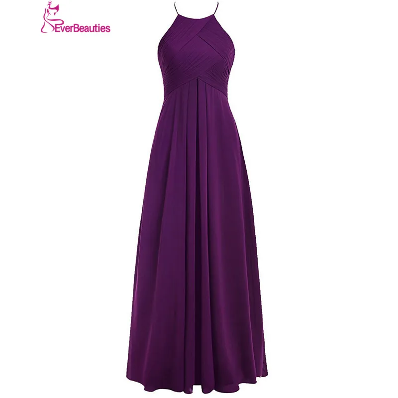 Дешевые Длинные платья подружки невесты 2020 шифоновые с плиссировкой для