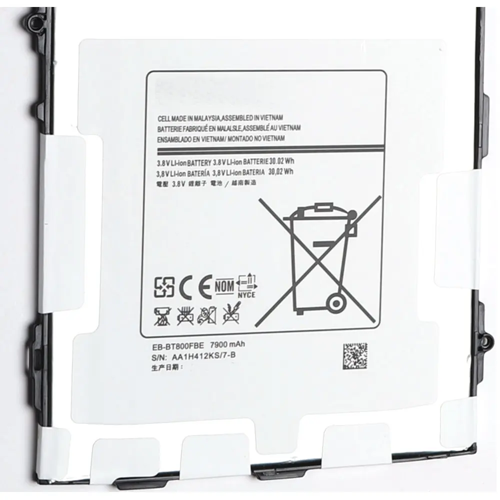 

7900mAh High quality Replacement Battery EB-BT800FBE For Samsung Galaxy Tablet Tab S 10.5" SM-T800 T800 T801 T805 T807 T807A T8