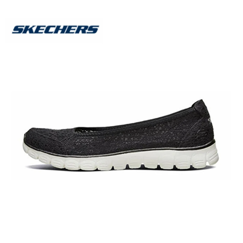 

Skechers весенняя обувь, женские дышащие удобные слипоны на плоской подошве, прогулочная обувь, вентилируемая легкая обувь 23437-BKW