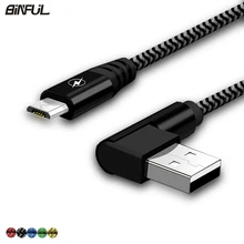 90 градусов Micro USB кабель зарядного устройства для Xiaomi Redmi 5 Plus Note