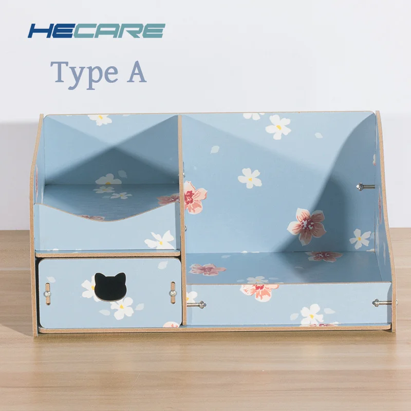 Blue SD50 3 вида стилей, деревянная Экологически чистая деревянная коробка для макияжа, органайзер, большая емкость, косметический Органайзер, для домашнего хранения косметики - Цвет: Blue SD50