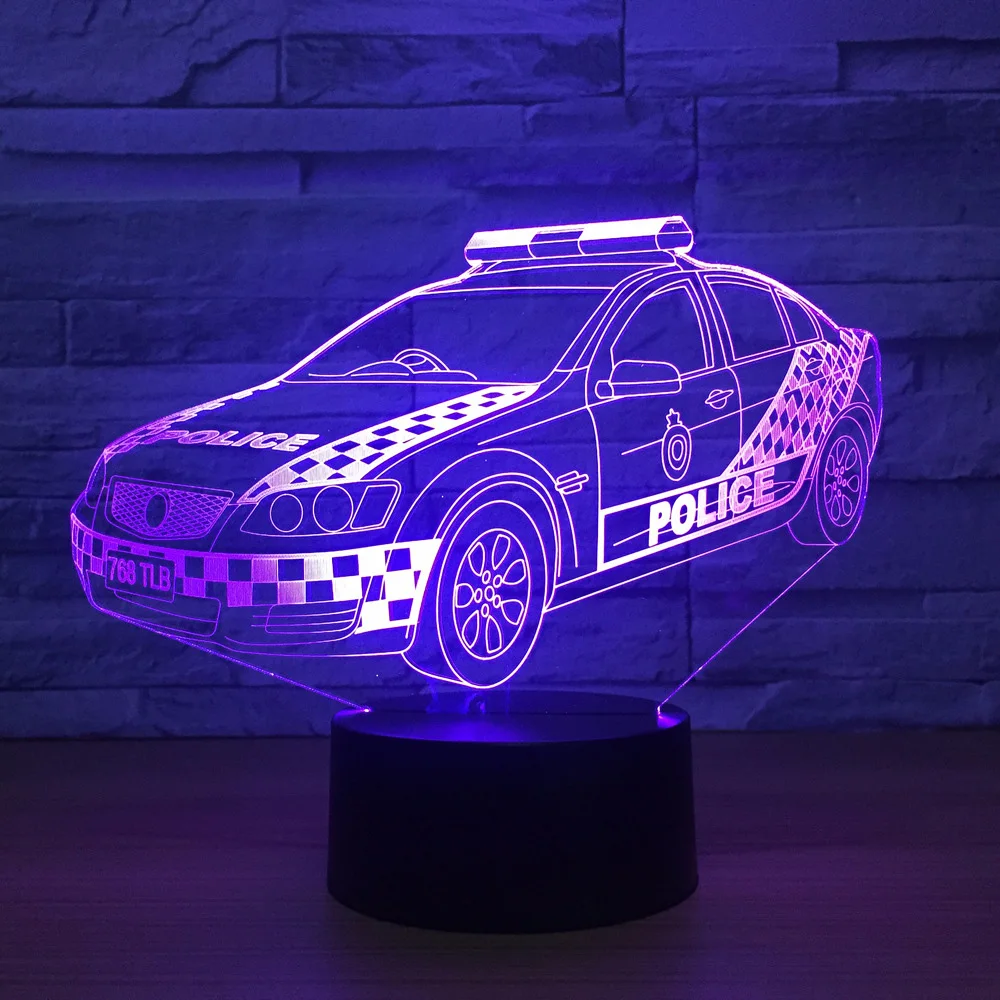Автомобильный 3D Оптическая иллюзия Настольный светильник настроения лампа