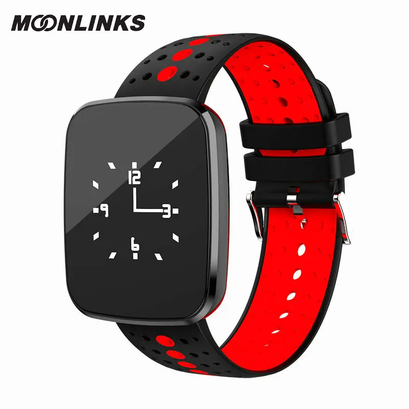 Moonlinks V6 яркие цвета водонепроницаемый SmartWatch IP67 измерять кровяное давление часы