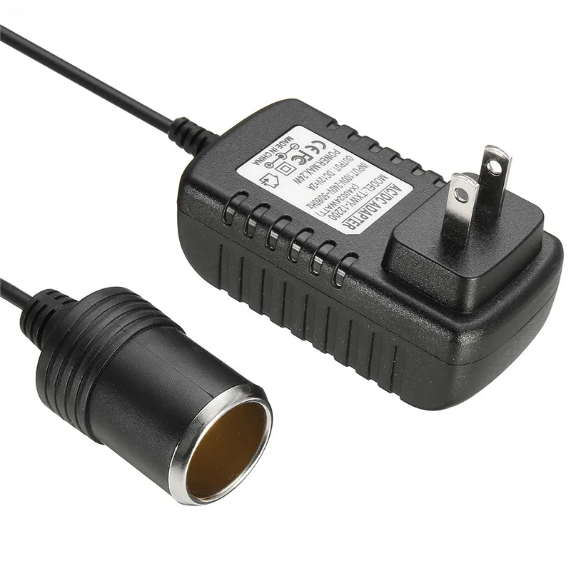 US Black AC 240 V в DC 12 V/2A AU/US/UK/EU штекер зарядного устройства адаптер прикуривателя розетка дорожное настенное зарядное устройство конвертер для автомобиля - Название цвета: US Black
