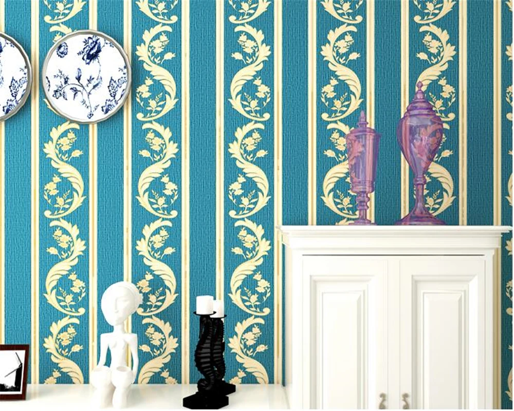 beibehang American nonwoven wall paper 3D restaurant TV European pastoral flowers vertical AB version of the 3d wallpaper behang |