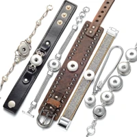 10pcslot stainless steel bracelet with ginger snap button charms jewelry fit 18mm button nn 66710