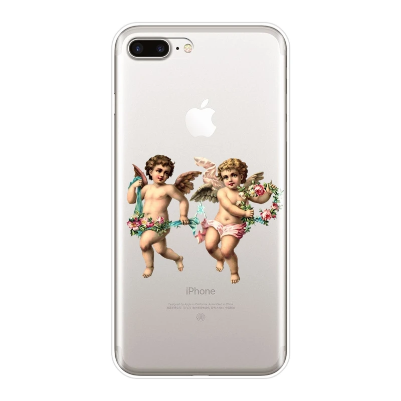 Мягкий силиконовый чехол для телефона Apple iPhone 6 S 7 8 X XR XS Max задняя крышка ангела