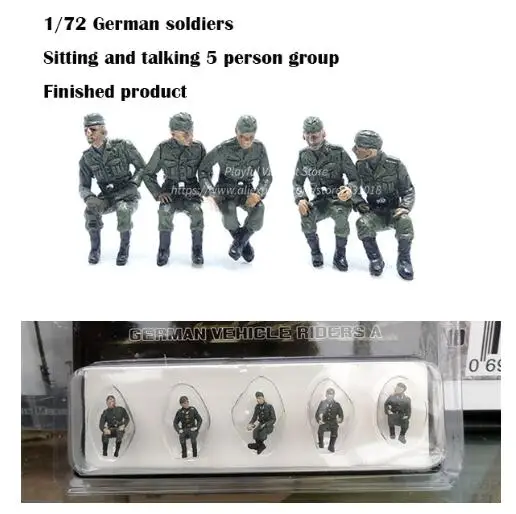 1/72 немецкая солдатская группа готовой продукции Военная сцена коллокация модели различные подходящие для боевых автомобилей танков - Цвет: Sitting and talking