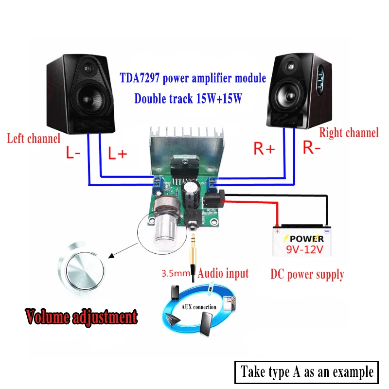 TDA7297 аудио усилитель плата модуль двухканальный части для DIY Kit двухканальный 15 Вт+ 15 Вт Цифровой усилитель