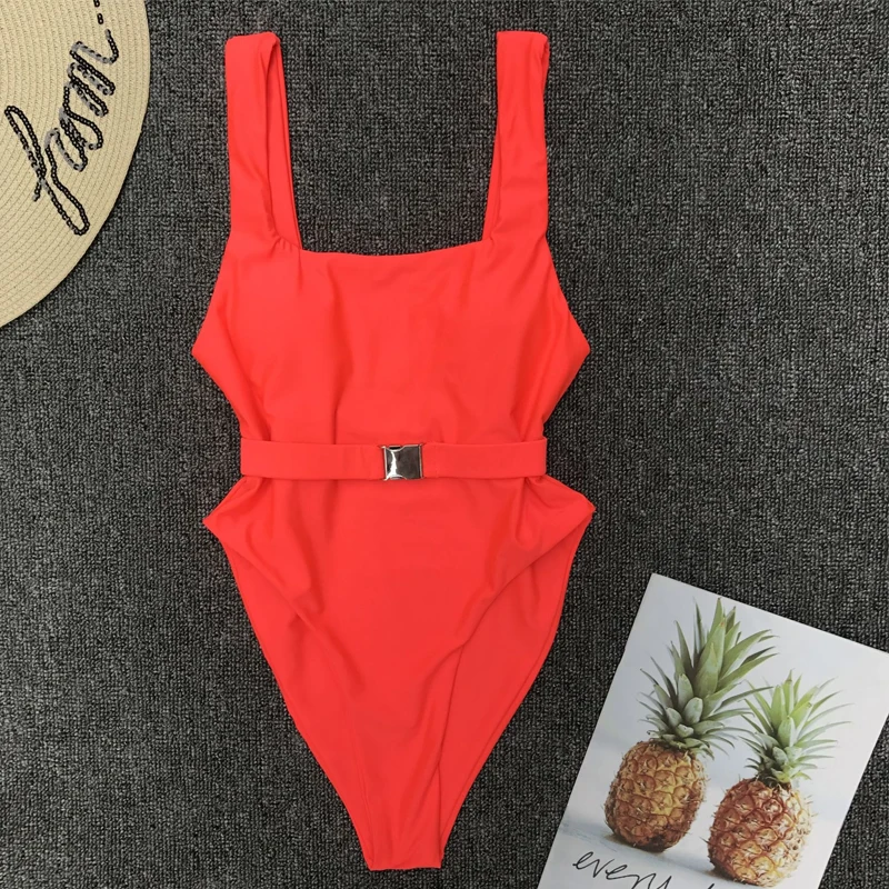 Цельный купальник 2019 года женский с пряжкой бразильский ремешком бикини пуш апом