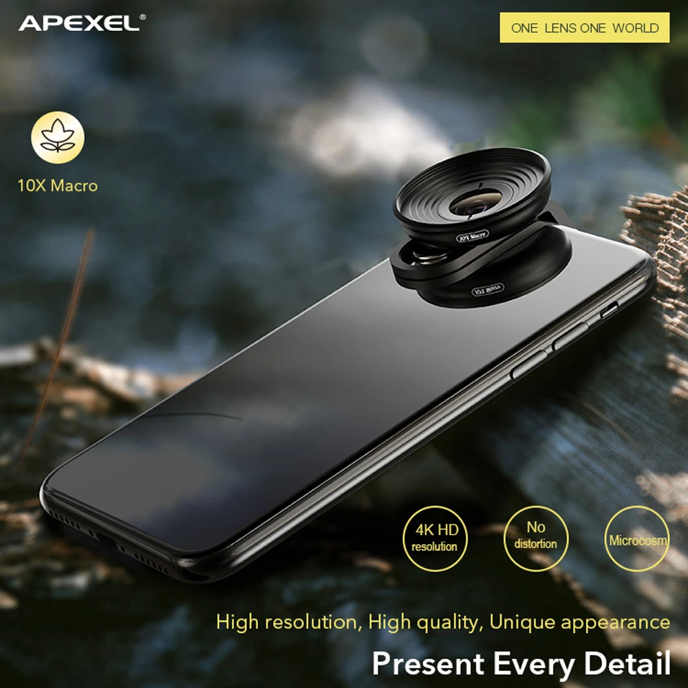 APEXEL HD 10X Супер Макро объектив телефон камера мобильный макрообъектив для iPhone x xs max samsung s9 s10 Xiaomi Redmi все смартфоны