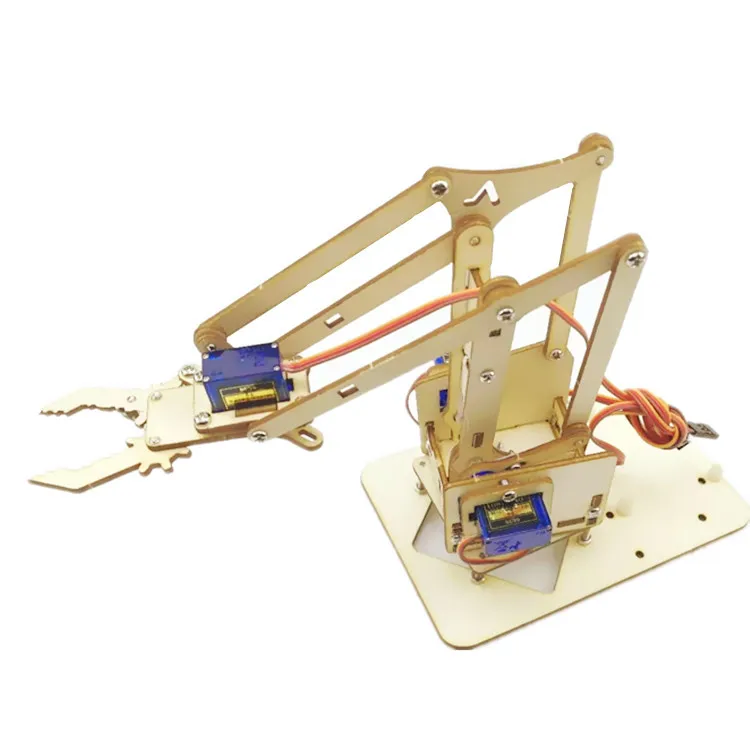 4-Axis DIY Wooden Robotic Arm Kit Wood Mechanical Robot for Arduino including screw and nut without Servo | Игрушки и хобби