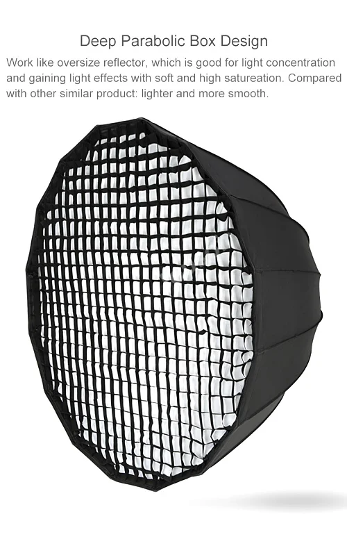 Godox Портативный P120L 120 см Глубокий параболический Honeycomb софтбокс с решеткой Bowens