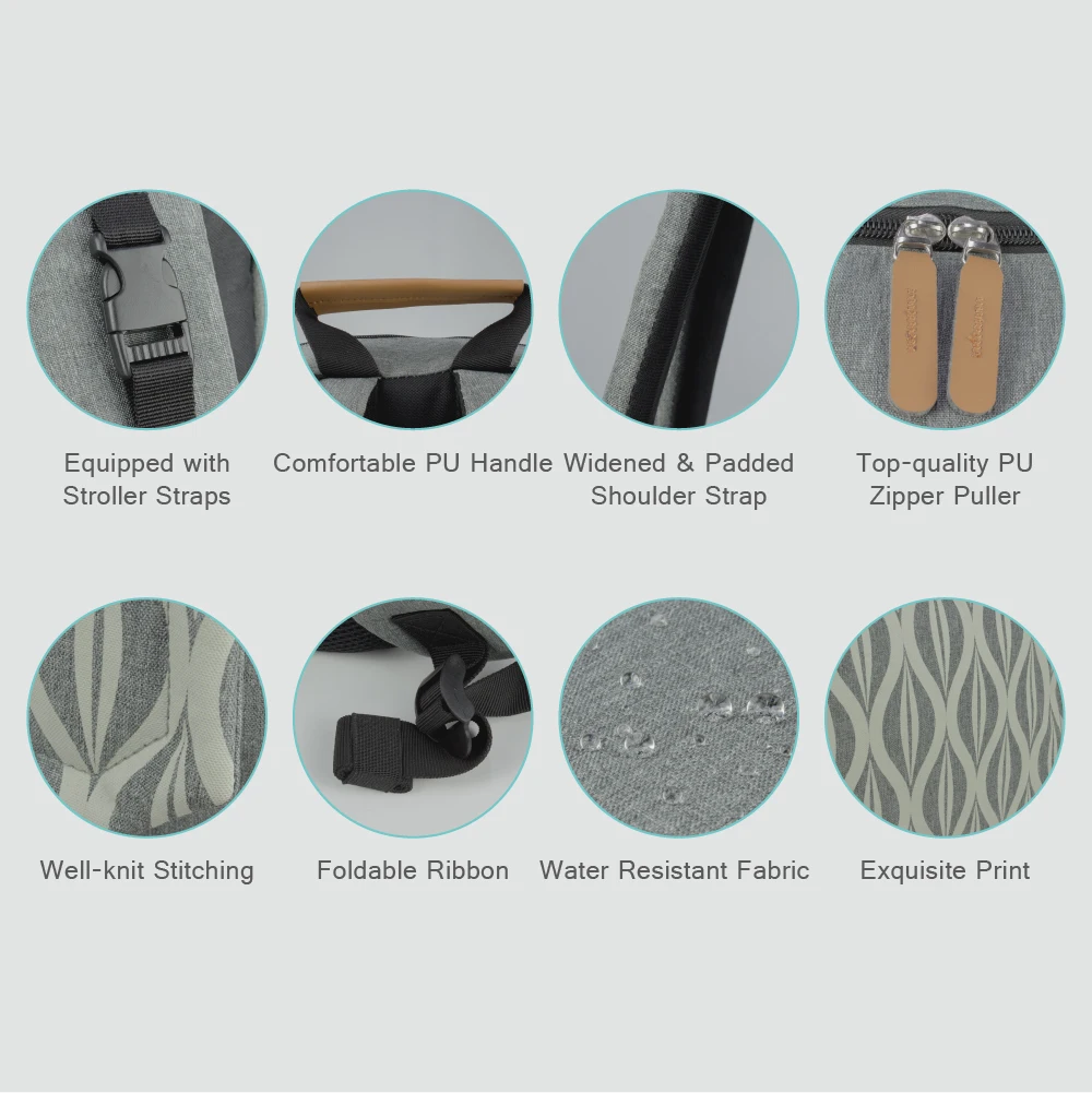 Рюкзак Lekebaby для мам с принтом вместительный рюкзак детской коляски| |