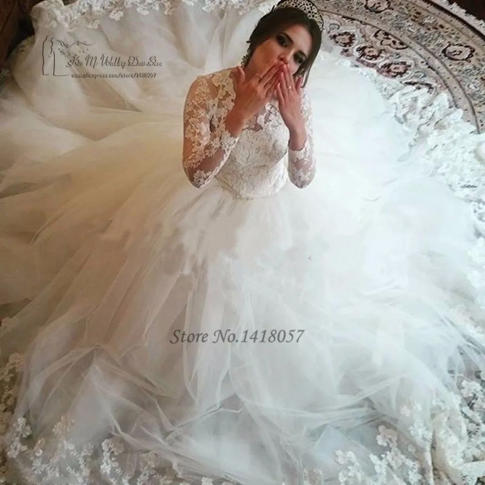 Элегантное Пышное Бальное Платье Свадебные Платья кружевное платье невесты с