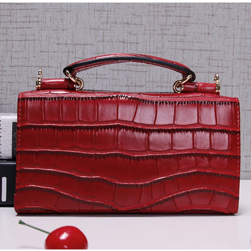 Женский Вечерний Клатч TOPHIGH из натуральной кожи Сумочка на плечо с узором под