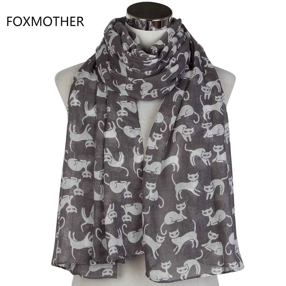 Новый легкий мягкий милый шарф FOXMOTHER серый хаки темно синий длинный для женщин и