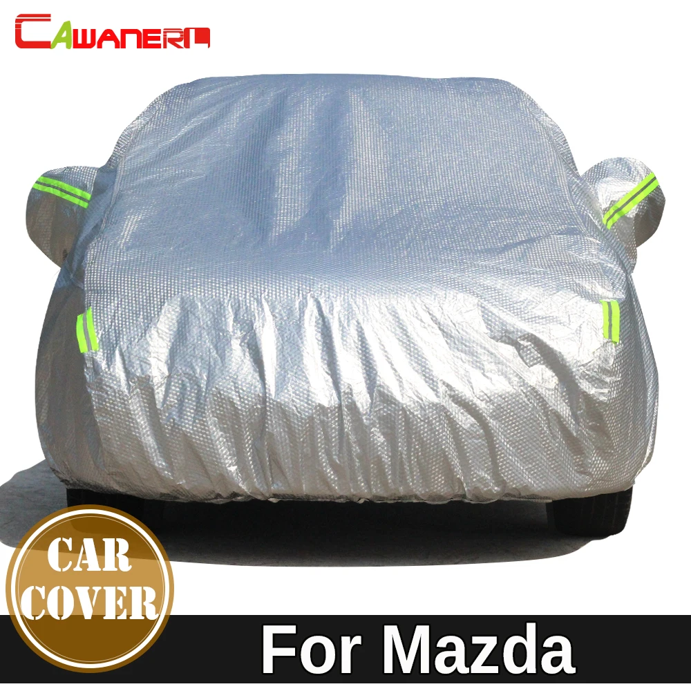 Cawanerl Thicken Cotton Car Cover Anti-UV Outdoor Sun Shield Rain Snow Hail Resistant Cover Waterproof For Mazda 2 3 5 8 323 626