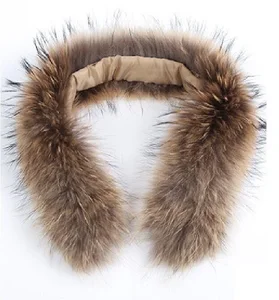 Воротник из 100% натурального меха, женский шарф из меха енота, зимнее пальто, женский воротник, длинный теплый шарф из натурального меха 70 см