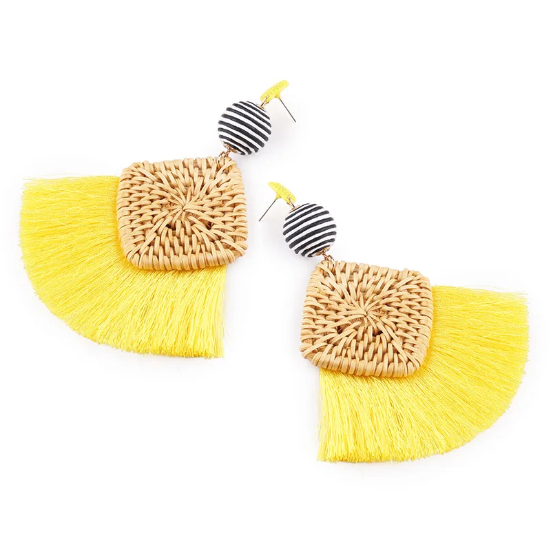 Великолепные Модные Экзотические вязаные богемные висячие серьги с кисточками