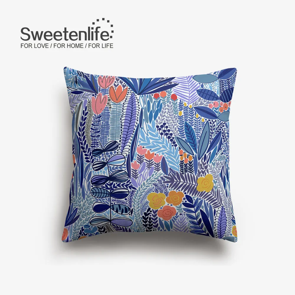 Sweetenlife, 60x60 см, цветочный рисунок, наволочка для подушки, пасторальный стиль, наволочки для подушки, домашний декор, высокое качество, белая льняная декоративная подушка