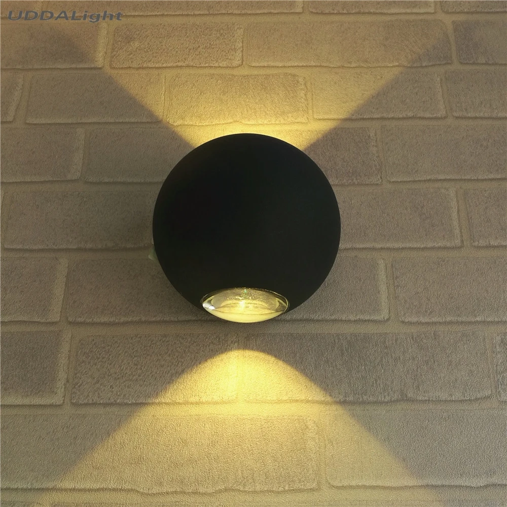 Наружные настенные лампы 12 Вт 6 Вт 2 4 боковое освещение cob led черный белый 110*95 мм Качество