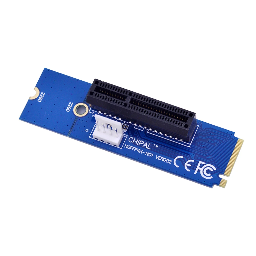 Адаптер CHIPAL PCI-E 4X 1X к NGFF M.2 M2 M Key переходник с женским на мужским разъемом карта