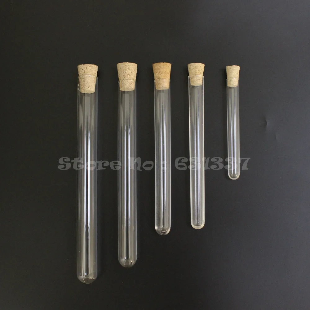 

plastic Test Tube With Cork Stopper 20x150mm Clear Glass Wall 34ml--Pack Of 25pcs