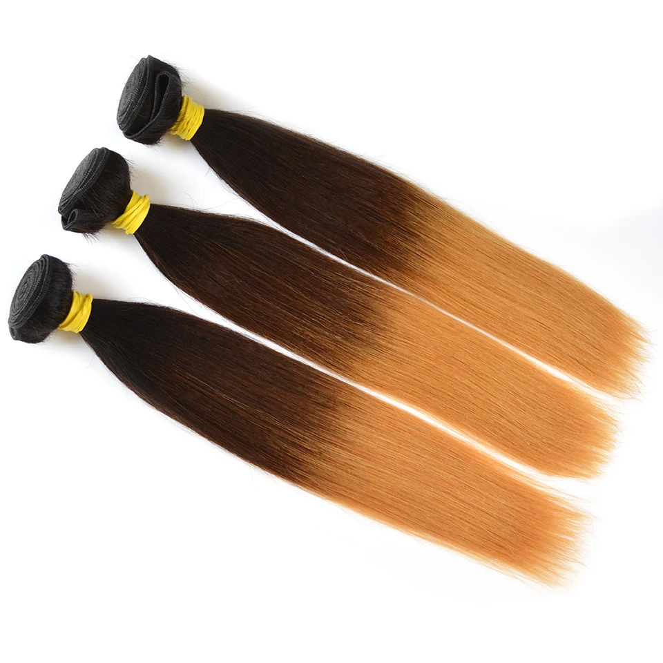 BAISI волосы бразильские прямые волосы remy Омбре волосы для наращивания 1B/#4/#27 волосы вплетаемые человеческие волосы
