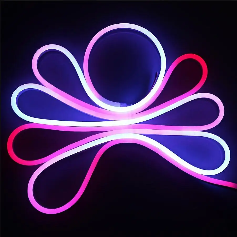 Водонепроницаемый RGB светодиодный неоновый светильник WS2811 IC LED Гибкая неоновая