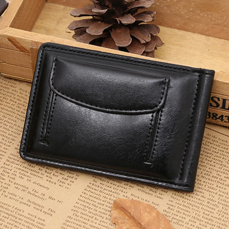 Высококачественный кожаный кошелек с зажимом для денег зажим монет держатель