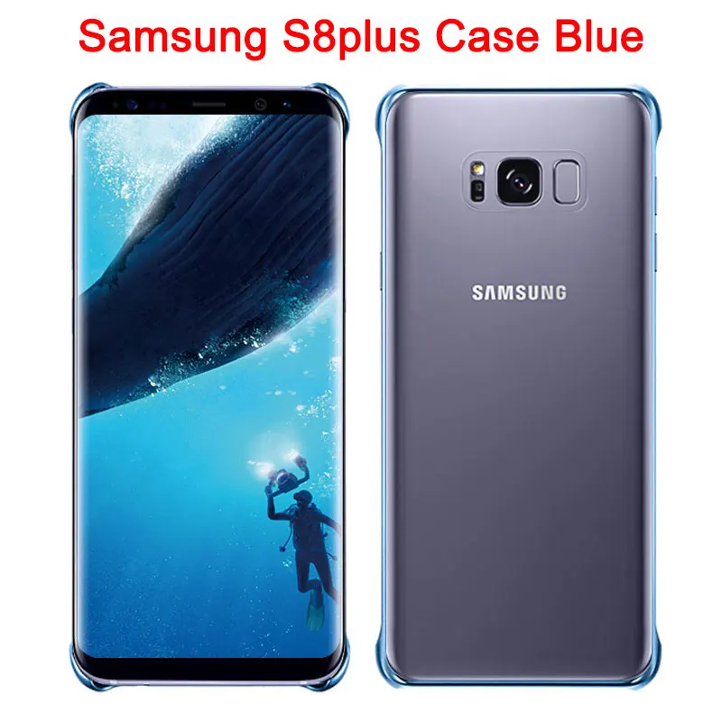 S8plus Case blue Для samsung S8 s8plus, задняя крышка, прозрачный чехол, противоударный, 360, милый, для оригинала s8 s8+, для телефона, прозрачный, роскошный, жесткий, аксессуары для ПК - Цвет: S8plus Case blue