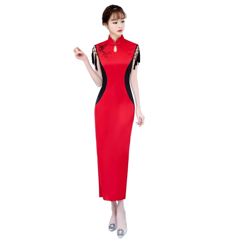 Шанхай история искусственный шелк Qipao китайское традиционное платье китайская
