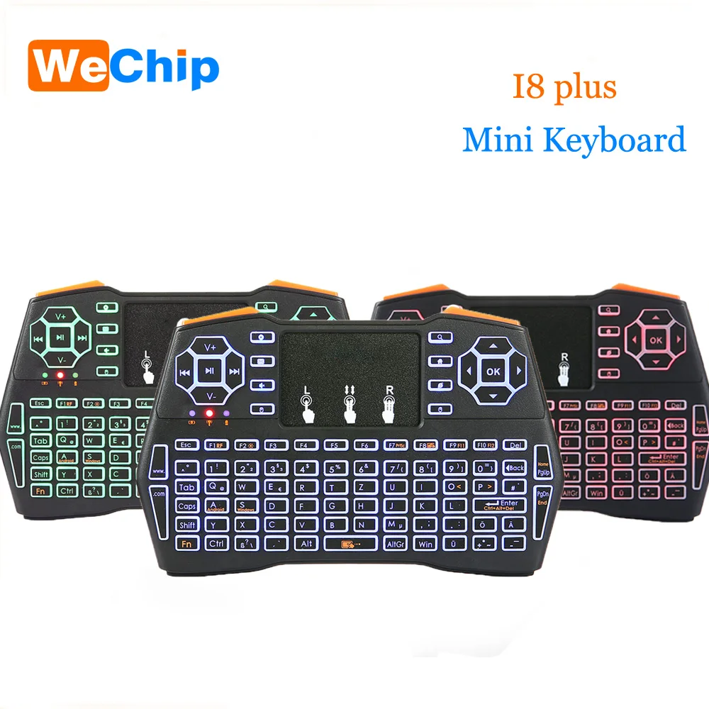

Mini I8 plus Keyboard 2.4G Wireless Air Mouse Backlight Touchpad Remote controller English or Russian Or Spain Standard Keyboard