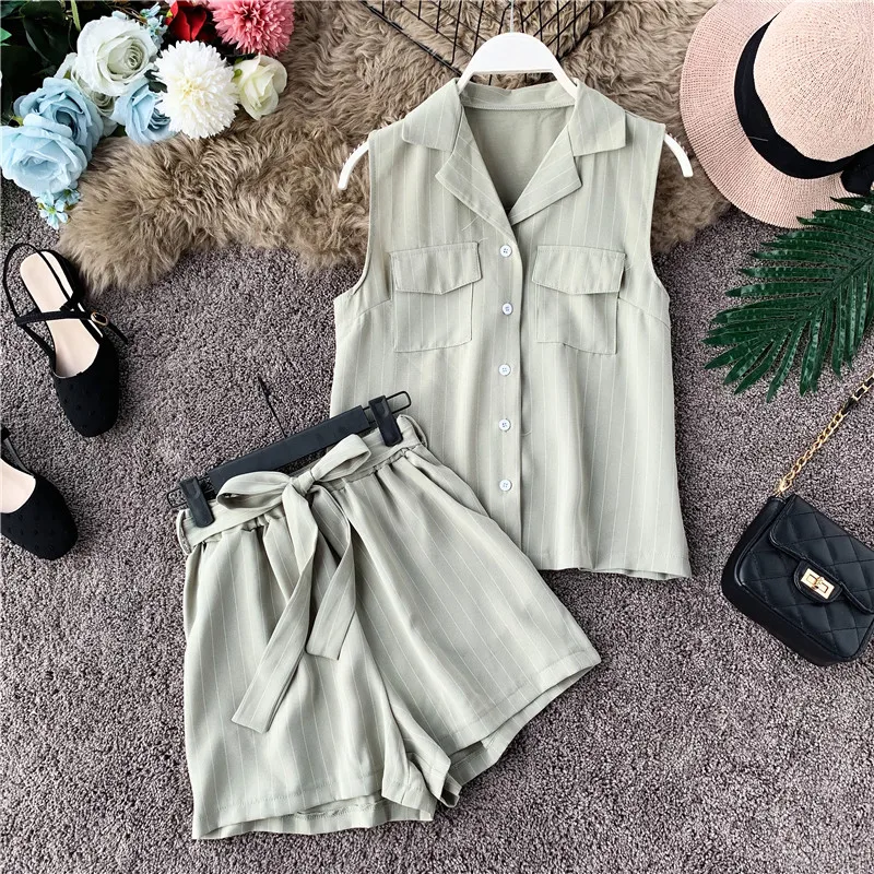 Женский костюм ALPHALMODA комплект из двух предметов топ без рукавов с отложным
