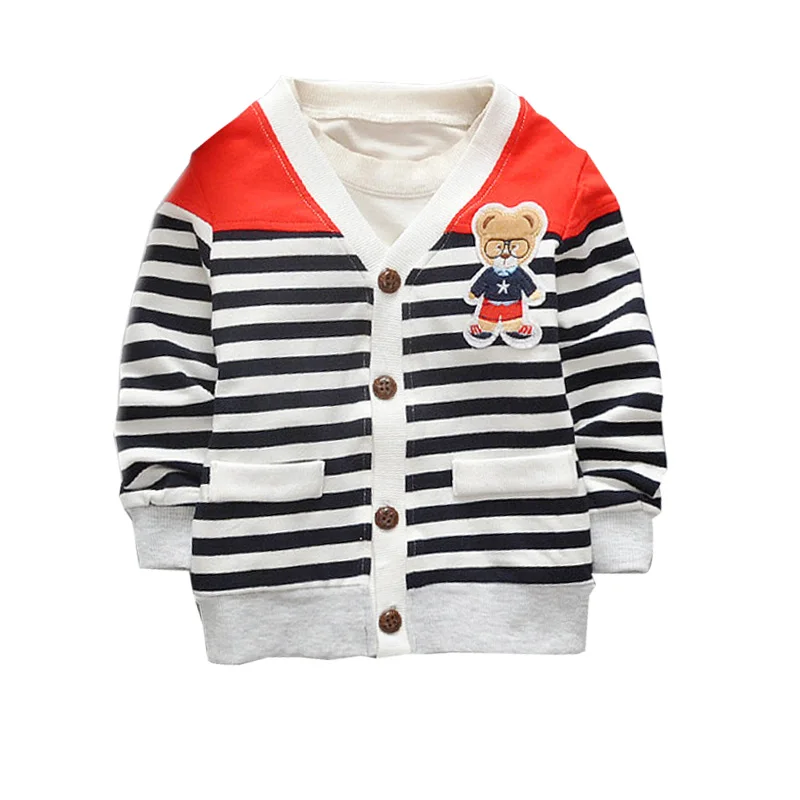 Повседневные осенние детские куртки в полоску с длинными рукавами для мальчиков