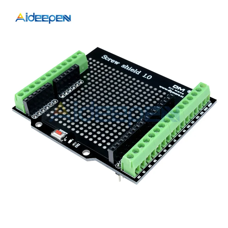 Стандартный Proto Винт Щит Assemb светодиодный прототип терминал PCB Плата расширения для Arduino IO Кнопка сброса с открытым исходным кодом D13 светодиодный