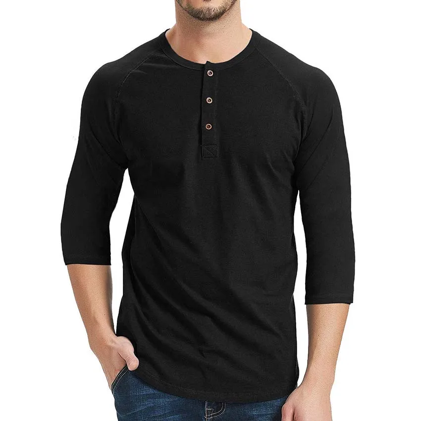 all black SHOKOTANO Tree Quarter Футболка мужская Однотонная футболка с рукавом реглан Swag Хип-Хоп Уличная Футболка мужская Базовая футболка с изгибом - Цвет: all black