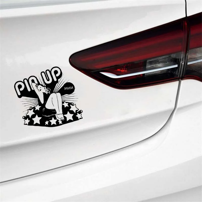 YJZT 16.4*15CM Zero Defect Pin Up Sexy Lady Girl Vinyl Decal Fashion Design Car Sticker Black/Silver C20-0538 | Автомобили и