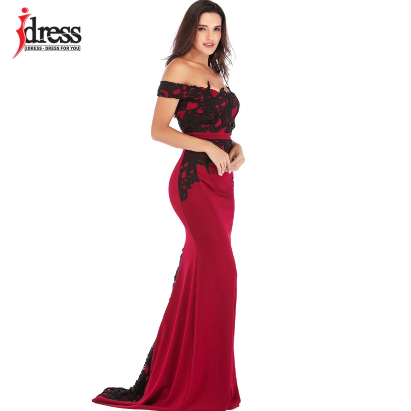 IDress Высокое качество Robe De Soiree летнее макси платье женское платье большого размера Свадебные Кружева Bodycon Вечерние длинные платья