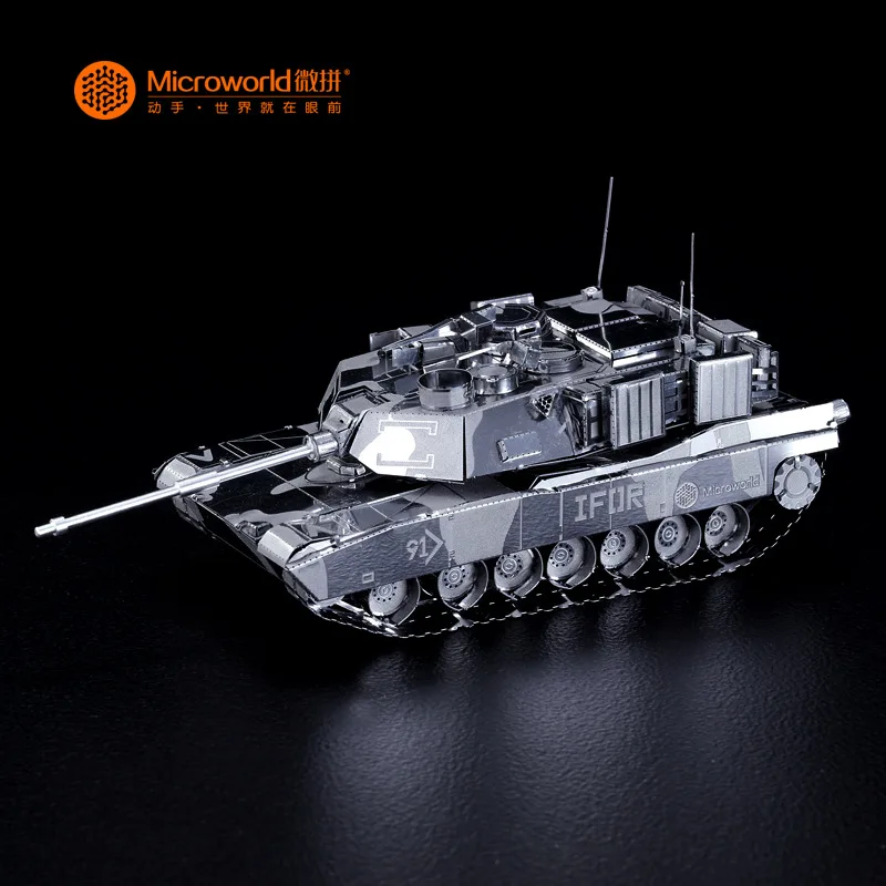 Microworld 3D металлические модели M1 Abrams Танк модель DIY лазерная резка головоломка