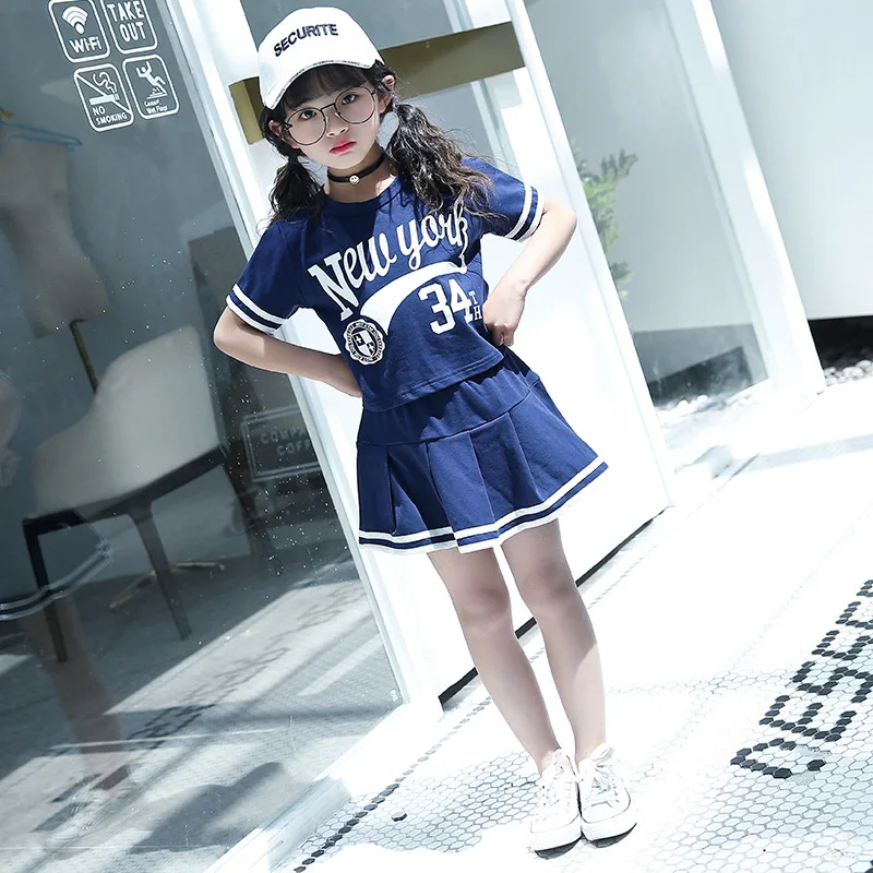 Комплект для девочек новые летние детские наборы белого и синего цвета Цвет