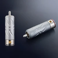 hi end rca plug viborg pure copper rhodium plated audio cable speaker connector plug