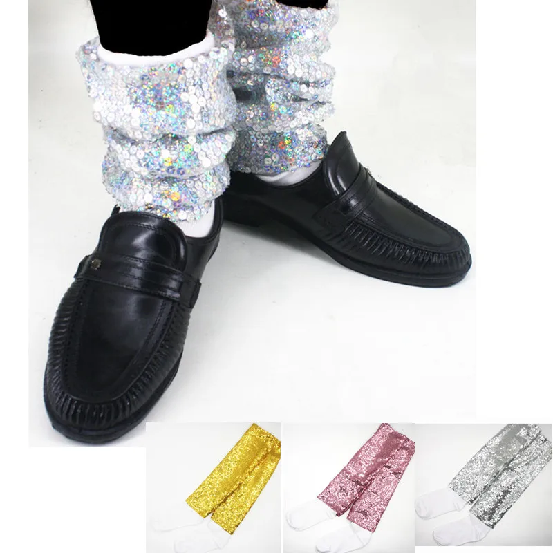 Classic Handmade Sequin MJ Micheal Jackson Billie Jean Baggy Ankle Socks  For Collection Show
