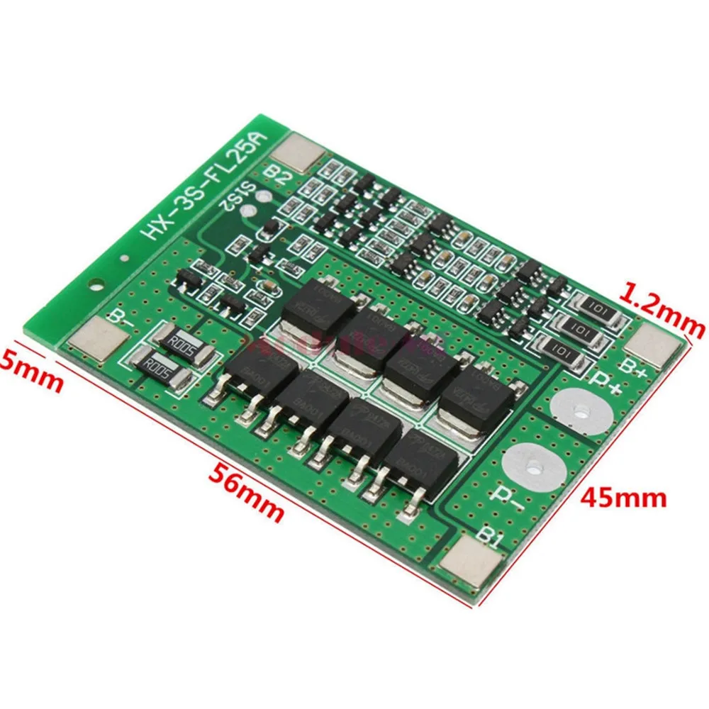 3S 25A BMS Balancer 3S 25A 3S 40A BMS 18650 литий-ионный аккумулятор балансир PCM Lipo литиевая зарядка Защитная печатная плата PCB с балансом DIY - Цвет: 3S 25A BMS Balancer